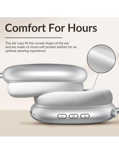 Auriculares Inalámbricos Y02 Wentronic con ANC, 60H Batería, Plata