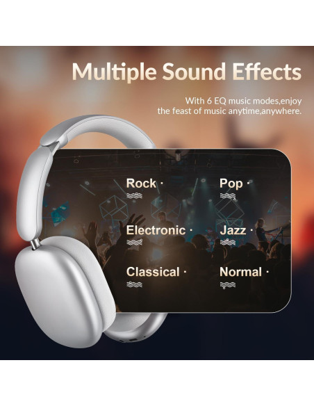 Auriculares Inalámbricos Y02 Wentronic con ANC, 60H Batería, Plata