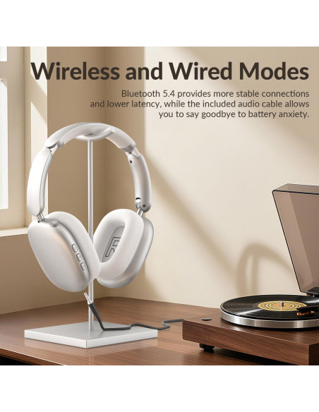 Auriculares Inalámbricos Y02 Wentronic con ANC, 60H Batería, Plata