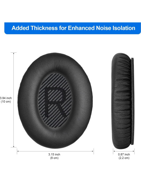 Almohadillas Auriculares Aurivor para Bose QC-35 QC-25 QC-15 Almohadillas Auriculares Aurivor para Bose QC-35 QC-25 QC-15