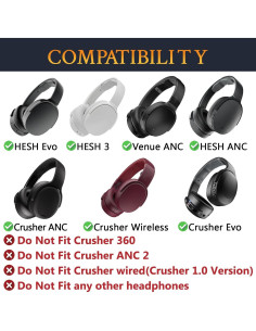 Almohadillas de Gel Refrigerante SOULWIT para Auriculares Skullcandy Hesh 3/ANC/Evo - Burdeos 2