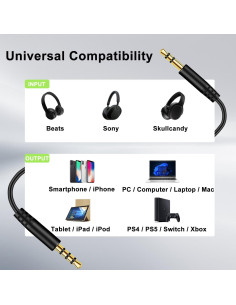 Cable Auxiliar 3.5mm Weatwo con Micrófono y Control de Volumen 2