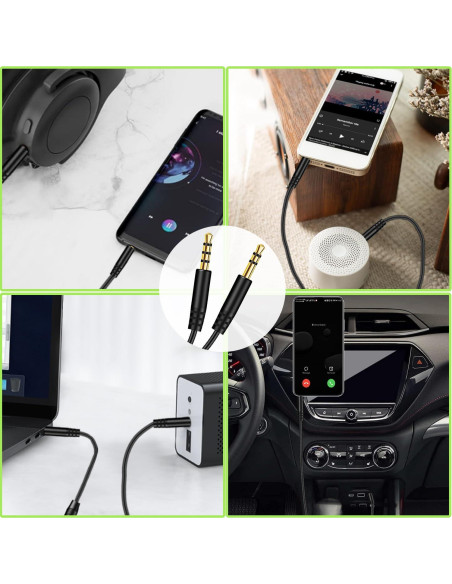 Cable Auxiliar 3.5mm Weatwo con Micrófono y Control de Volumen