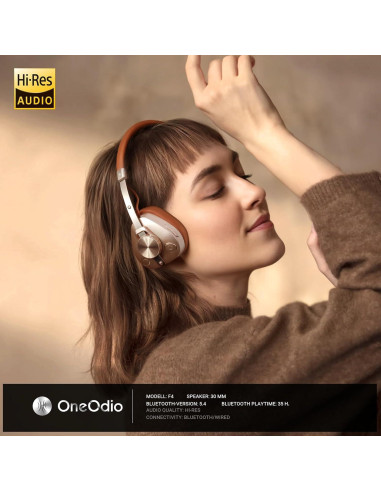 Auriculares Inalámbricos OneOdio F4 Retro Estéreo 50H Bluetooth 5.4