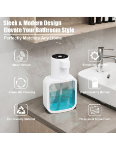 Dispensador Automático de Jabón MineWon Negro 500ml Sin Contacto 2