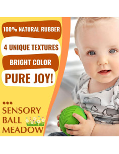 Bola Sensorial de Caucho Natural caaocho 7.62 cm - Juguete Bebé 2