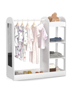 Armario de Vestir KORIMEFA para Niños con Espejo Blanco