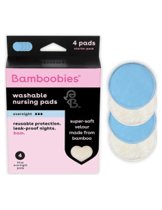 Almohadillas de Lactancia Nocturnas Bamboobies Reutilizables 4 Pzas