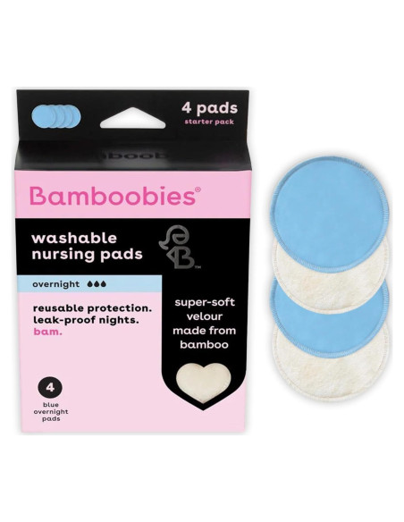 Almohadillas de Lactancia Nocturnas Bamboobies Reutilizables 4 Pzas