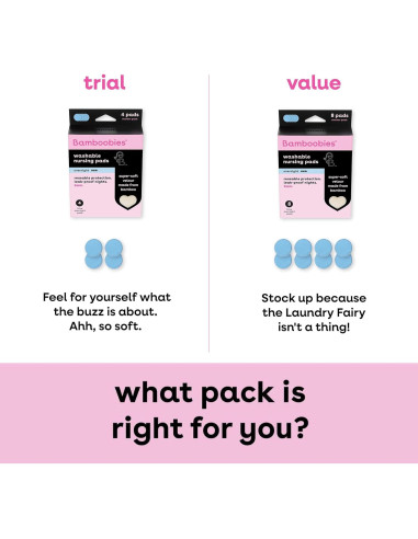 Almohadillas de Lactancia Nocturnas Bamboobies Reutilizables 4 Pzas