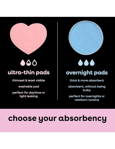 Almohadillas de Lactancia Nocturnas Bamboobies Reutilizables 4 Pzas