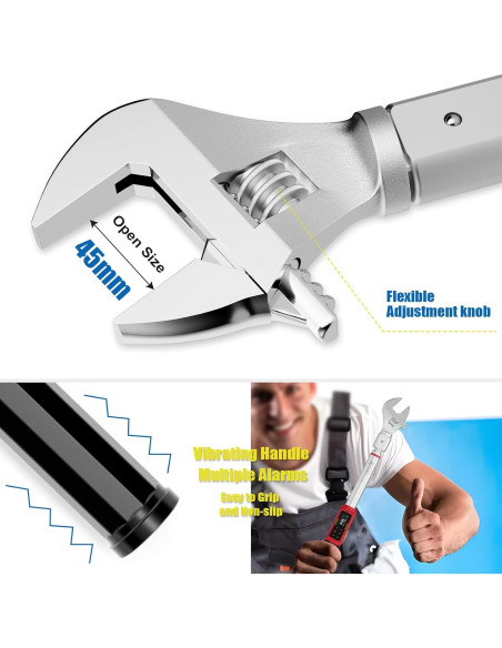 Llave de Torque Digital ANPUDS 2-135 Nm Ajustable con Alarma