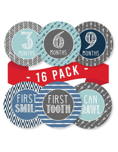 Calcomanías Mensuales de Hitos para Bebé Hadley Designs - Azul