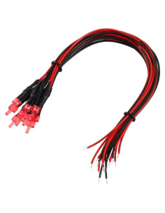 20 Piezas LED Pre-Cableados 2mm Rojo uxcell DC 6-12V