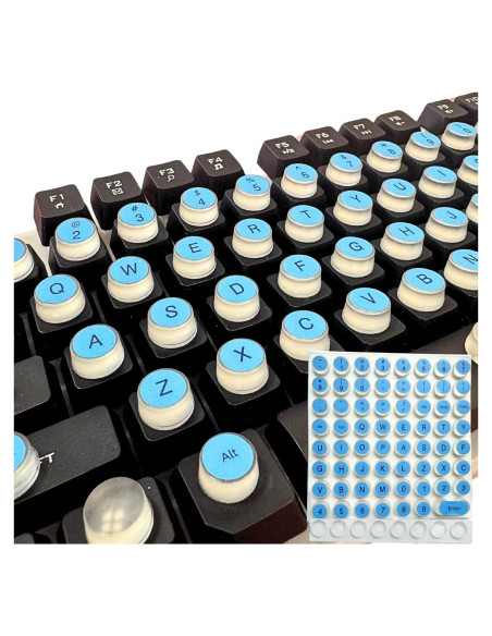 Calcomanías de Silicona LikoSpark para Teclados - 72 PCS Azul