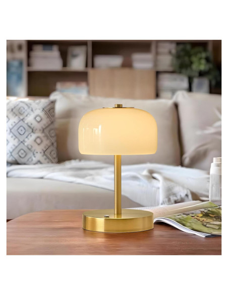 Lámpara de Mesa Inalámbrica PORTRES LED Táctil Oro 3600mAh Lámpara de Mesa Inalámbrica PORTRES LED Táctil Oro 3600mAh