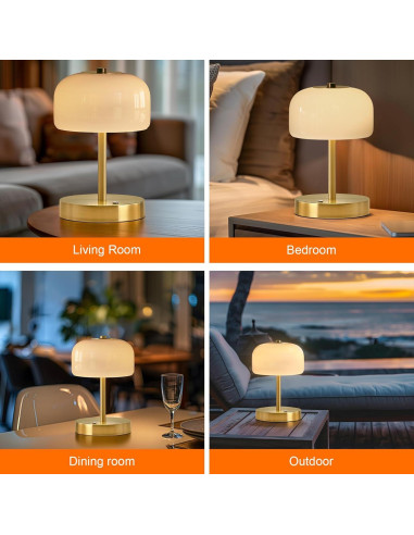 Lámpara de Mesa Inalámbrica PORTRES LED Táctil Oro 3600mAh