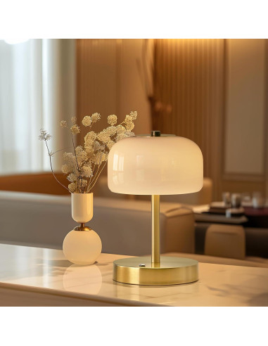 Lámpara de Mesa Inalámbrica PORTRES LED Táctil Oro 3600mAh