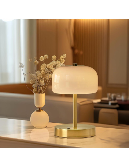Lámpara de Mesa Inalámbrica PORTRES LED Táctil Oro 3600mAh Lámpara de Mesa Inalámbrica PORTRES LED Táctil Oro 3600mAh