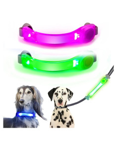 Paquete de 2 luces LED para collar de perro Fashion&cool