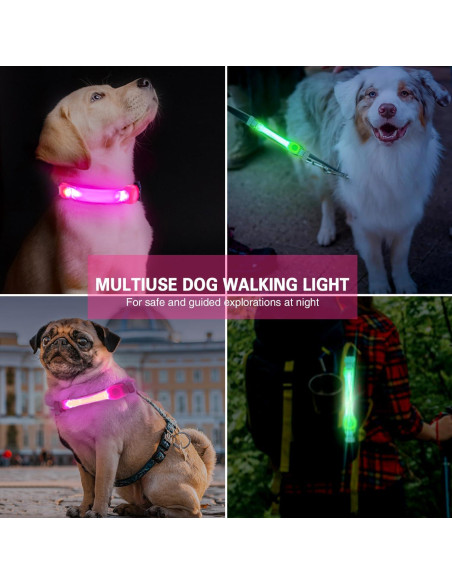 Paquete de 2 luces LED para collar de perro Fashion&cool