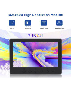 Monitor Pequeño OSCY 7" 1024x600 HDMI VGA AV para PC 2