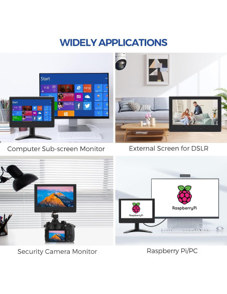 Monitor Pequeño OSCY 7" 1024x600 HDMI VGA AV para PC