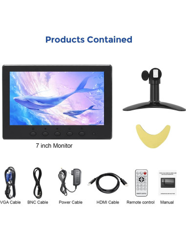 Monitor Pequeño OSCY 7" 1024x600 HDMI VGA AV para PC