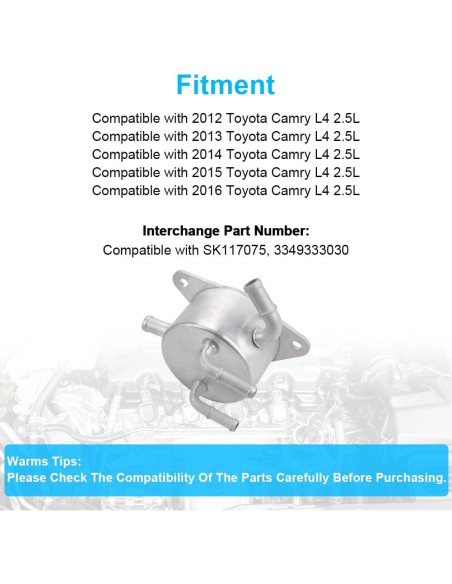 Enfriador de Aceite de Transmisión JDMON para Toyota Camry 2.5L 2012-2016