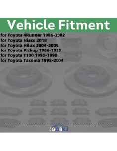 Juego de tambores de freno traseros Zgqbkj para Toyota 2