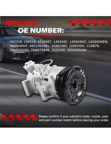 Compresor de AC Autodevil para Yaris 1.5L 2006-2012