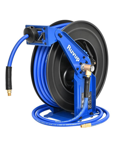 Carrete Retráctil de Manguera de Aire Ruvup 3/8" x 22.86m 300PSI