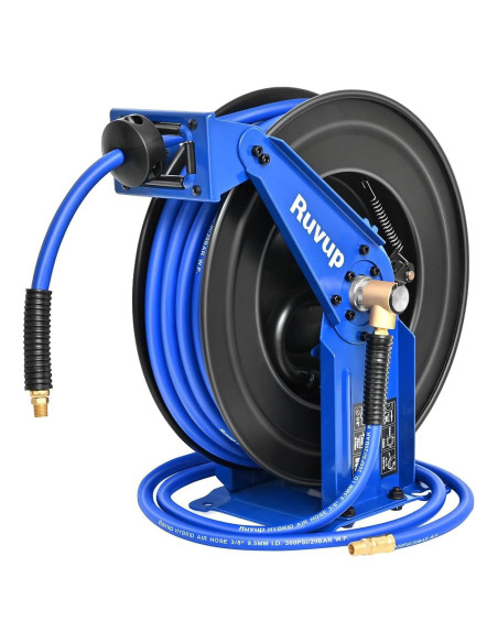 Carrete Retráctil de Manguera de Aire Ruvup 3/8" x 22.86m 300PSI
