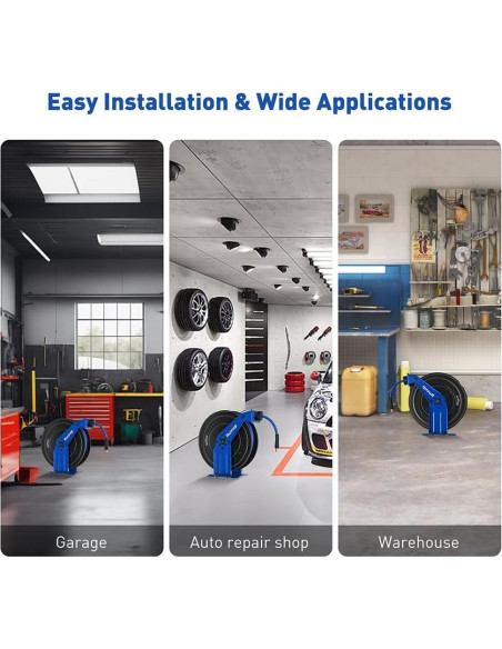 Carrete Retráctil de Manguera de Aire Ruvup 3/8" x 22.86m 300PSI