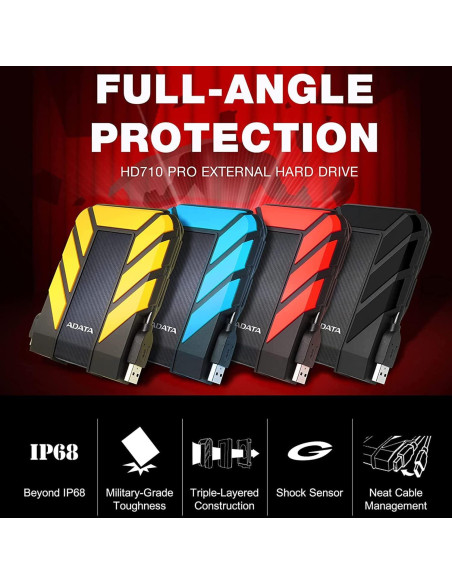 Disco Duro Externo ADATA HD710 Pro 2TB USB 3.1 Resistente Negro