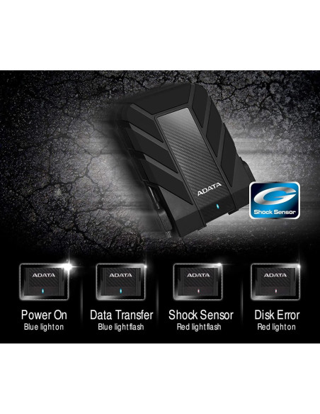 Disco Duro Externo ADATA HD710 Pro 2TB USB 3.1 Resistente Negro