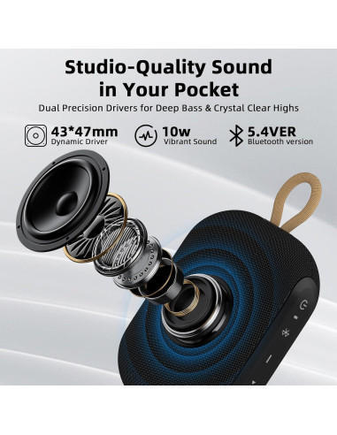 Altavoz Bluetooth Portátil LOBKIN 10W Impermeable IP67 20h