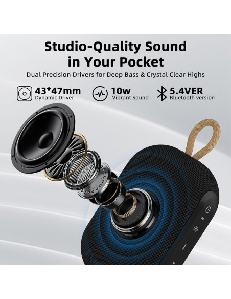 Altavoz Bluetooth Portátil LOBKIN 10W Impermeable IP67 20h Altavoz Bluetooth Portátil LOBKIN 10W Impermeable IP67 20h