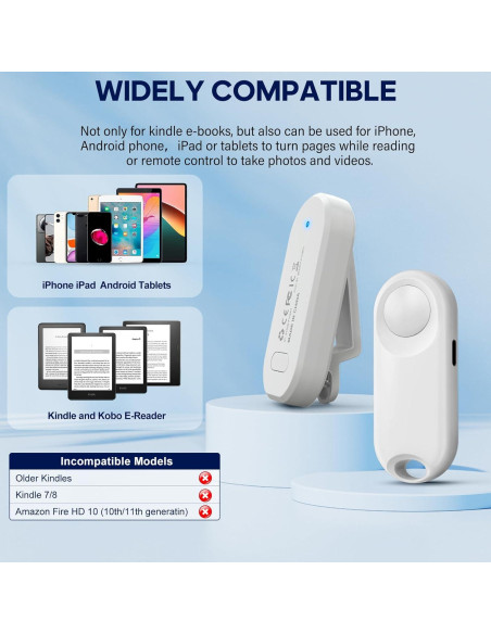 Control Remoto RF para Pasar Páginas Kindle Oresoc Blanco Control Remoto RF para Pasar Páginas Kindle Oresoc Blanco