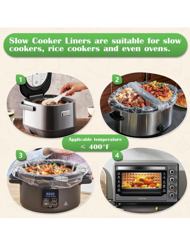 Forros Desechables para Olla de Cocción Lenta Noafocks 40 Pzas