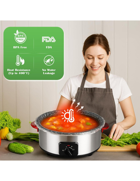 Forros Desechables para Olla de Cocción Lenta Noafocks 40 Pzas