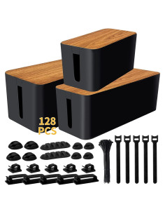 Kit de Organización de Cables YUANYE 128PCS - 3 Cajas de Regleta