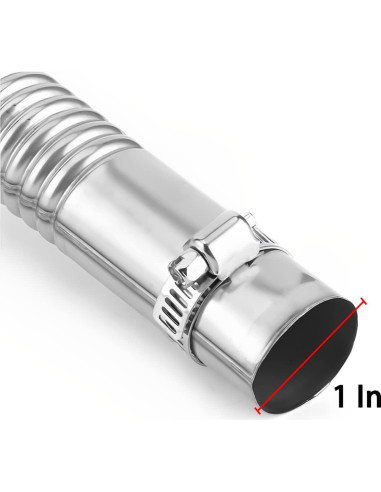 Tubo de Escape Flexible Acero Inoxidable 120cm Moioee