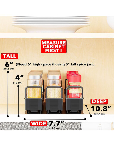 Organizador de Especias SpaceAid Extraíble con 3 Cajones