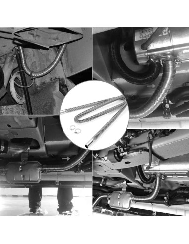 Tubo de Escape Flexible Acero Inoxidable 120cm Moioee