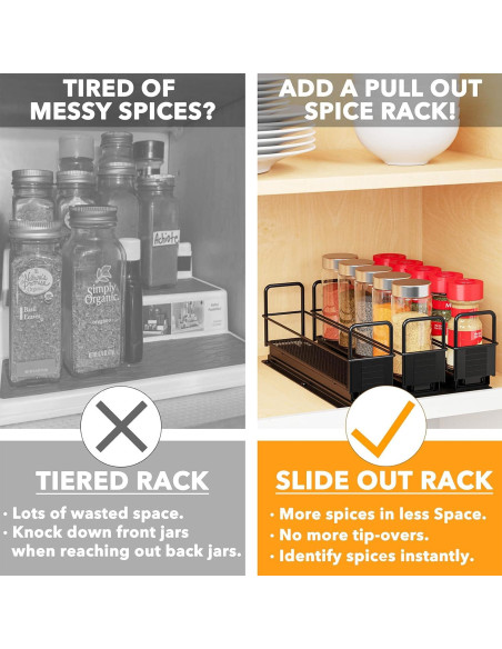 Organizador de Especias SpaceAid Extraíble con 3 Cajones