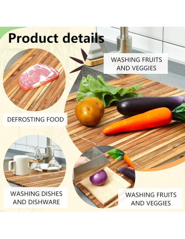 Estante de Secado de Platos Teenyyou con Jabón de Bambú