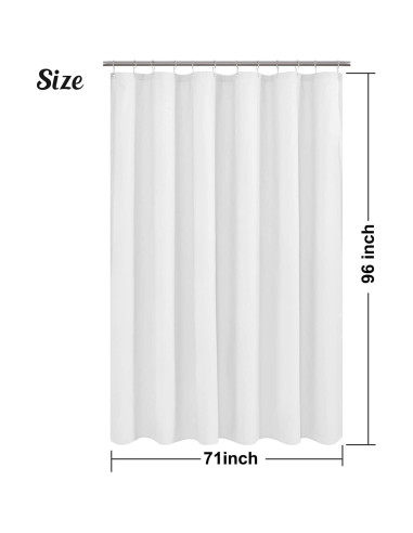 Cortina de Ducha Microfibra Sra. Awesome 180x244 cm Blanca