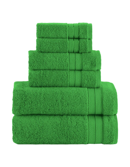 Conjunto de Toallas de Lujo Elegant Comfort 6 Piezas 100% Algodón Turco Verde