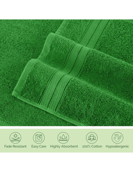 Conjunto de Toallas de Lujo Elegant Comfort 6 Piezas 100% Algodón Turco Verde